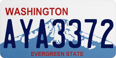 WA license plate AYA3372