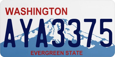WA license plate AYA3375