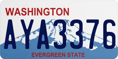 WA license plate AYA3376