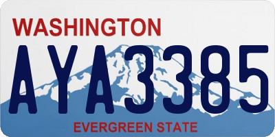 WA license plate AYA3385
