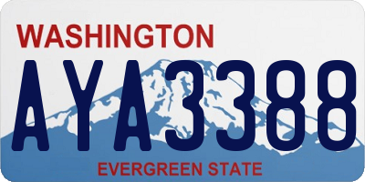 WA license plate AYA3388