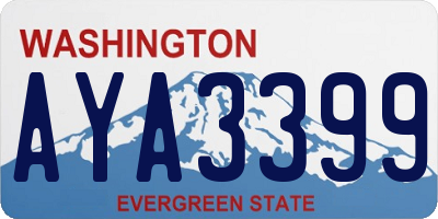 WA license plate AYA3399
