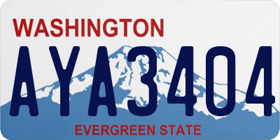 WA license plate AYA3404
