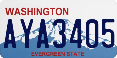 WA license plate AYA3405