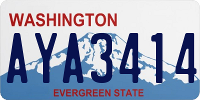 WA license plate AYA3414