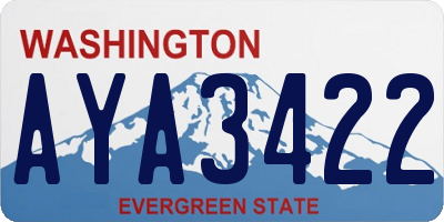WA license plate AYA3422