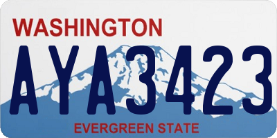 WA license plate AYA3423