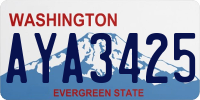 WA license plate AYA3425