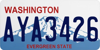 WA license plate AYA3426