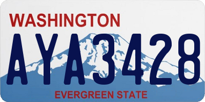 WA license plate AYA3428