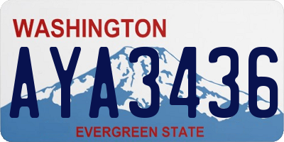 WA license plate AYA3436