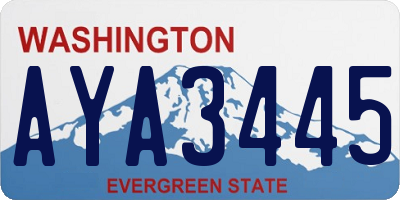 WA license plate AYA3445