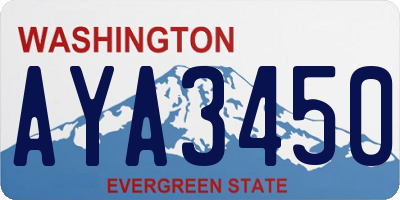 WA license plate AYA3450