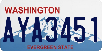 WA license plate AYA3451
