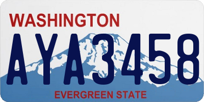 WA license plate AYA3458