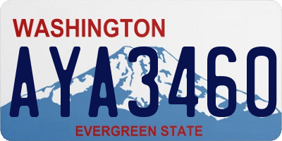 WA license plate AYA3460