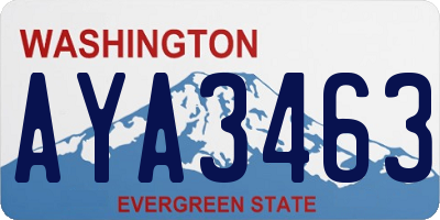 WA license plate AYA3463
