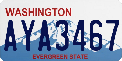 WA license plate AYA3467
