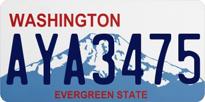 WA license plate AYA3475