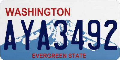 WA license plate AYA3492
