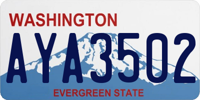 WA license plate AYA3502