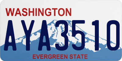 WA license plate AYA3510