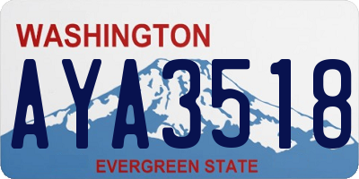 WA license plate AYA3518