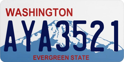 WA license plate AYA3521
