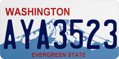 WA license plate AYA3523