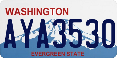 WA license plate AYA3530