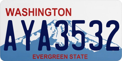 WA license plate AYA3532