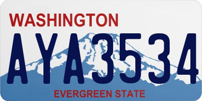 WA license plate AYA3534