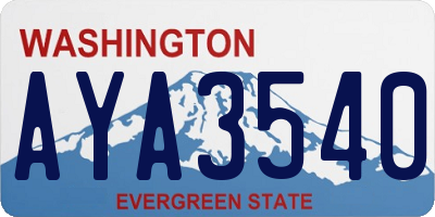 WA license plate AYA3540