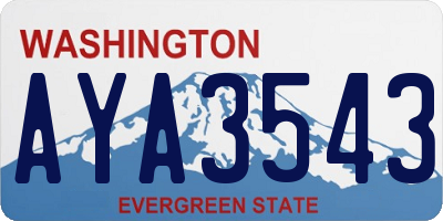 WA license plate AYA3543