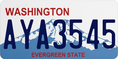 WA license plate AYA3545