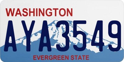 WA license plate AYA3549