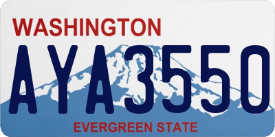 WA license plate AYA3550