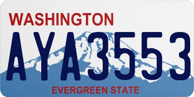 WA license plate AYA3553