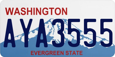 WA license plate AYA3555