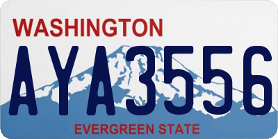 WA license plate AYA3556