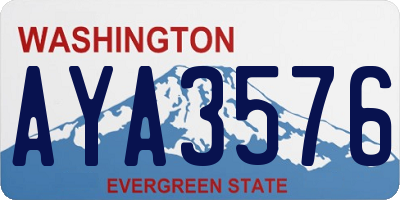 WA license plate AYA3576
