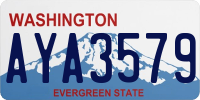 WA license plate AYA3579