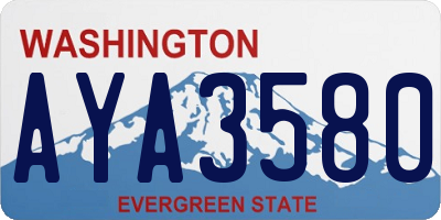 WA license plate AYA3580