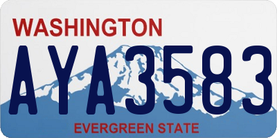 WA license plate AYA3583