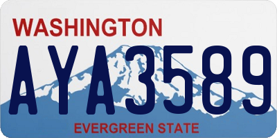 WA license plate AYA3589