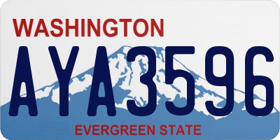 WA license plate AYA3596