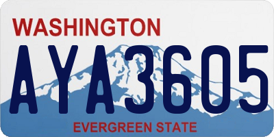 WA license plate AYA3605