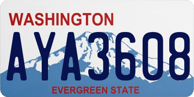 WA license plate AYA3608
