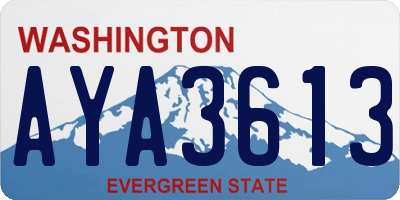 WA license plate AYA3613