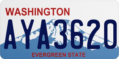 WA license plate AYA3620